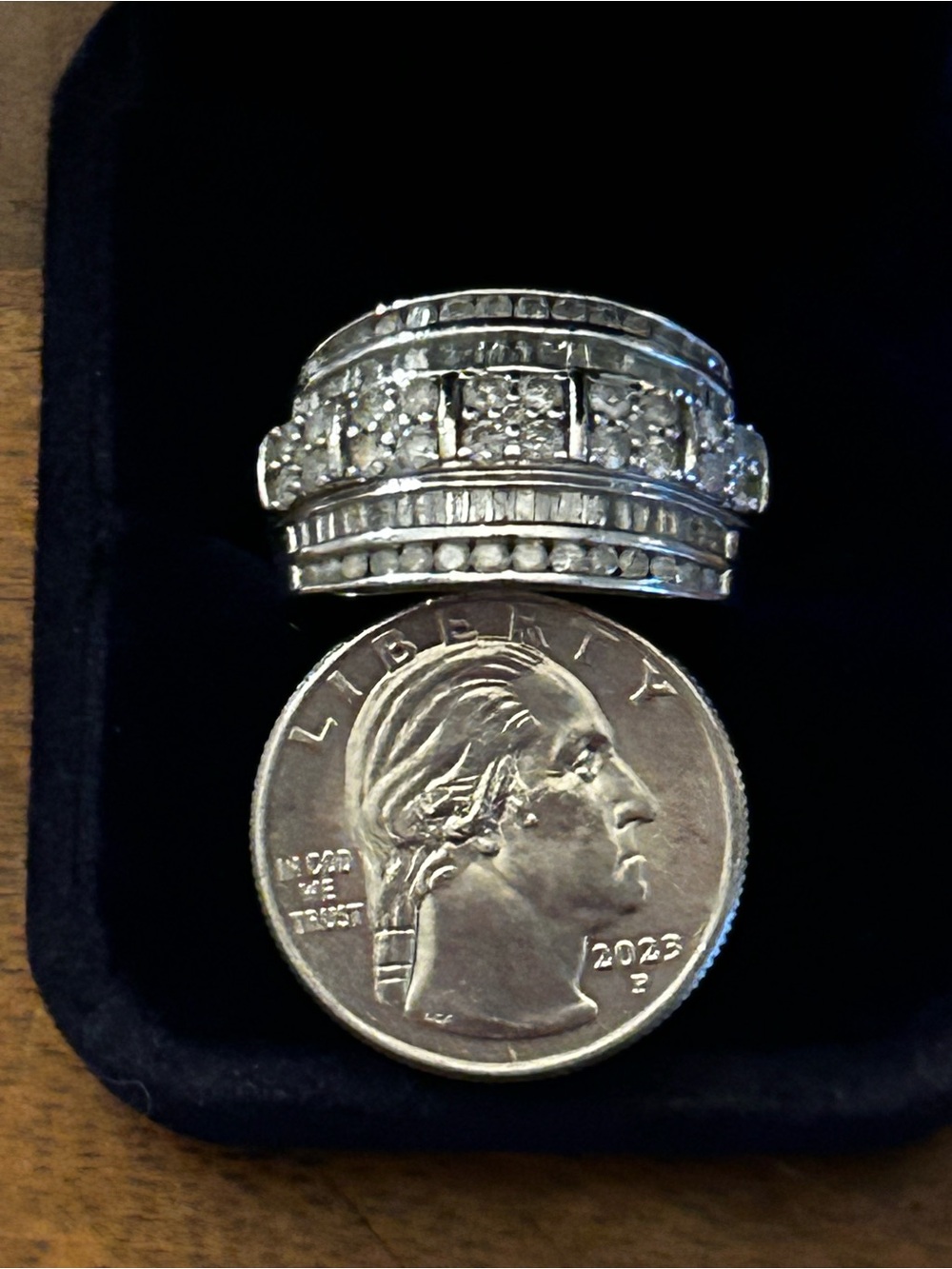 Ross-Simons 2.00ctw Baguette & Round Diamond 925 Silver Multi-Row Ring